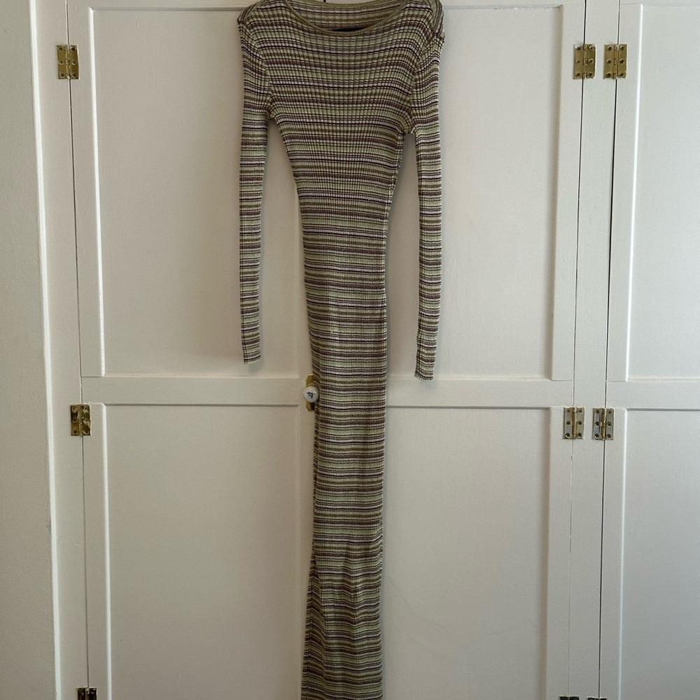 Striped Long Sleeve Maxi Dress